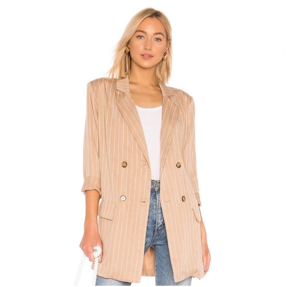 REVOLVE LPA Wrap Jacket in Nude Size M